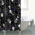 thumbnail image 4 of Halloween Spider Web and Skulls Pattern Shower Curtain 72"x72" ,Bathroom Decorative Shower Curtains Set with 12 Hooks,Modern Waterproof Washable Shower Curtain, 4 of 6