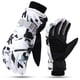 thumbnail image 5 of Guantes de esquí de invierno para hombre y mujer, resistentes al frío, con forro polar, de algodón grueso, impermeables, antideslizantes, cálidos, para montar al aire libre, con grafiti blanco, 5 of 5