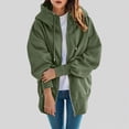 thumbnail image 2 of Towmus Women's Oversized Zip Up Hoodie Lightweight Lapel Long Sleeve Hooded Sweatshirt with Pockets, 2 of 5