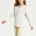 thumbnail image 3 of KyCheLot Boys' Girls' Knitted Tops Long Sleeve Round Neck Button down Tops Kids Comfy Solid Color Clothes, 3 of 5