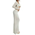 thumbnail image 4 of Women Hollow Out 2 Piece Skirt Set Y2K Halter Neck Backless Crop Camis Slim Fit Tube Tops Split Maxi Skirts Outfits, 4 of 8