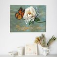 thumbnail image 2 of Farmhouse Butterfly Decor Wall Art White Flower Bible Verse Catholic Pictures Wall Decor Scripture Quotes Canvas Painting Print Artwork Modern Home Decor Framed for Living room Bedroom 16"×12", 2 of 6