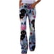 thumbnail image 2 of ICHUANYI Liquidación Pantalones ajustados elásticos finos con estampado de botones elásticos y cintura elástica para mujer ICHUANYI WER202308250339, 2 of 8