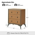 thumbnail image 6 of 28 Tall Leather Fabric Dresser Waterproof for Bedroom with 3-Drawer End Table for Closet Entryway Camel, 6 of 9