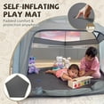 thumbnail image 4 of Baby Playpen with Self-Inflating Play Mat & Travel Bag, Portable Outdoor Playpen for Babies and Toddlers, Foldable Pop Up Play Tent for Home, Park, Beach and Camping (Grey), 4 of 14