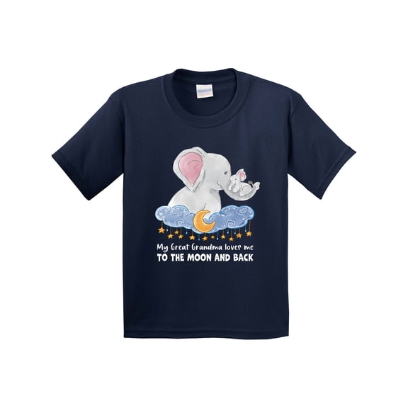 Inktastic My Great Grandma Loves Me to the Moon and Back Elephant Youth T-Shirt