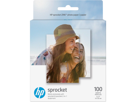 Hp Sprocket 2 X 3 In 5 1 X 7 6 Cm Photo Paper 100 Sheets 1de40a Walmart Com