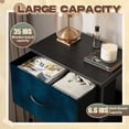 thumbnail image 2 of Dresser for Bedroom with 4 Storage Drawers navy blue ink watercolor stains Dressers Chest of Drawers Steel Framed Fabric Closet Organizers for Dorm Entryway, 2 of 8
