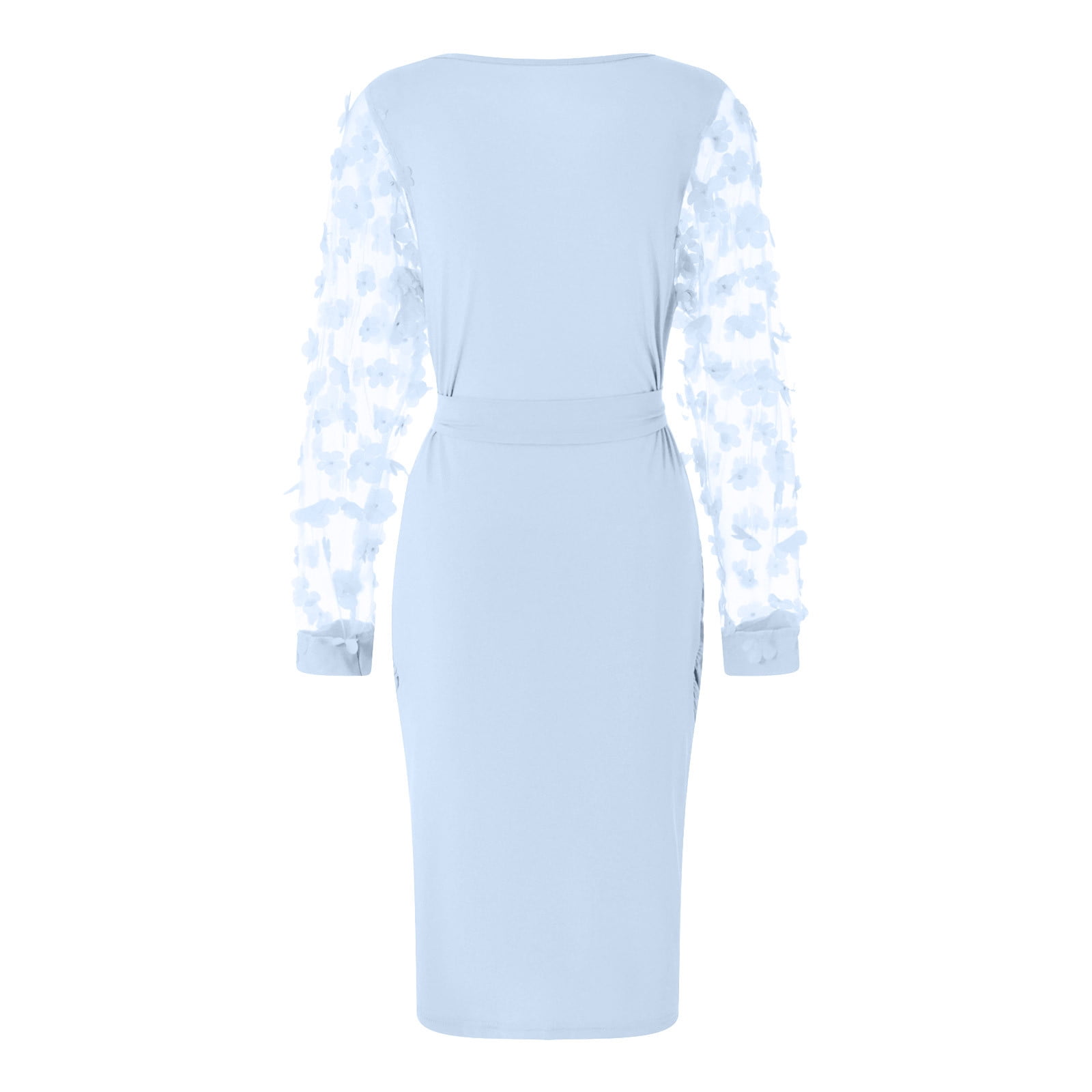 dusty blue long sleeve lace bodycon dress Elegant Misty Blue Long Sleeve Lace Mother of the Bride Dress