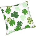 thumbnail image 2 of St Patricks Day Throw Pillow Cover 16x16 Inch Set of 2 Buffalo Plaid Pillow Cover St. Patrick''s Day Shamrock Clover Decorative Square Cushion Cover for Home Couch Sofa Bedding Decor, 2 of 6