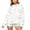 White, variant on Uobin Women’s Polka Hooded Shorts Two Long Sleeve Oversized Hoodie And Matching Shorts Y2K Sweatsuits