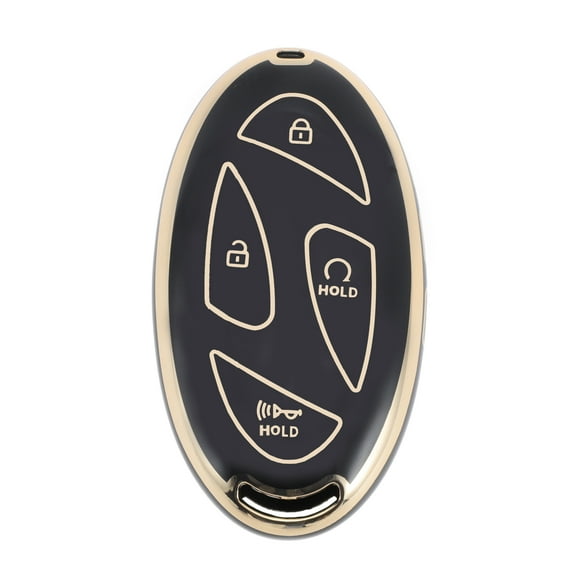 Unique Bargains Black Gold Tone TPU Silicone Car Key Case for Hyundai Tucson NX4 Kona SX2 EV Ioniq -7 Buttons Remote Control Key Fob Case