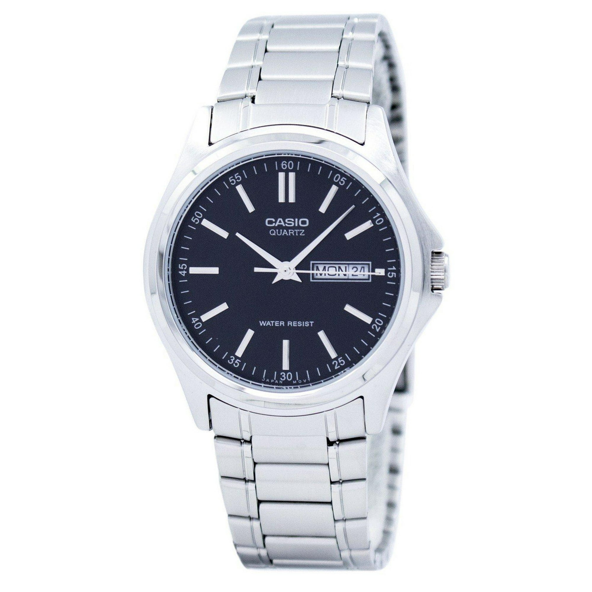 Casio Men s Core MTP1239D 1A Black Stainless Steel Quartz Fashion Watch Walmart