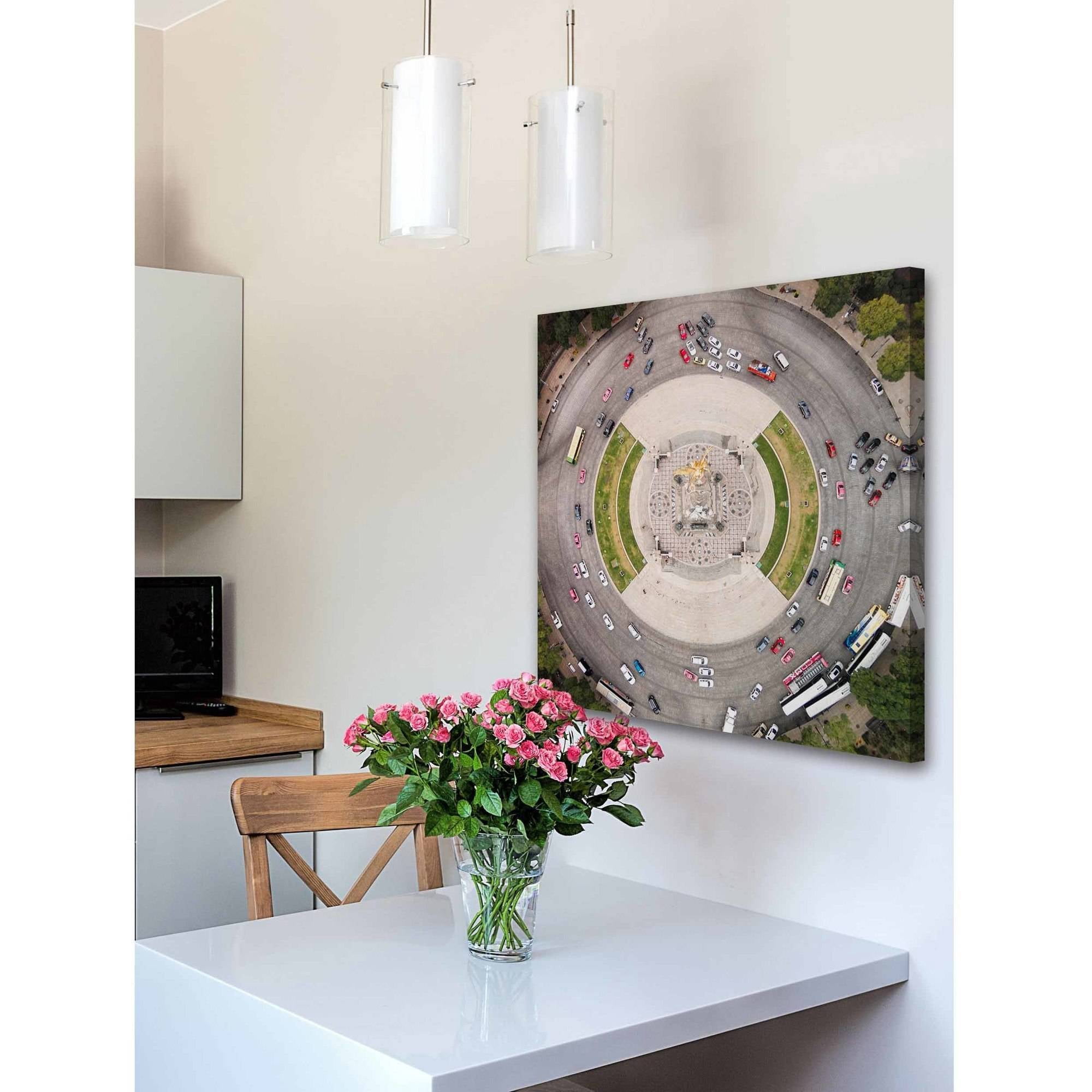 Marmont Hill "In and out Circle" by Karolis Janulis Painting Print on Wrapped Canvas