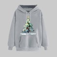 thumbnail image 2 of JSheng Women's Hooded Sweatshirt Tops Christmas Print Fall Winter Hoodie Pullover Long Sleeved Comfortable Sweatshirts Gray M, 2 of 5