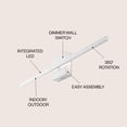 thumbnail image 3 of JONATHAN Y Vara 28" Modern Minimalist Linear Indoor/Outdoor IP65 Waterproof Metal 350-Degree Rotatable Dimmable Integrated LED Wall Sconce, White, 3 of 9