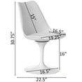 thumbnail image 6 of Mid-Century Modern White Tulip Side Chair with White Cushioned Seat - Stylish and Comfortable Polypropylene Swivel Accent Chair for Home Office, Living Room or Kitchen Bar, Set of 2, 6 of 6