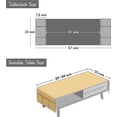 thumbnail image 2 of Coffee Table Cloth, Coffee Table Cover with Pockets and Tassel, Cotton Linen Waterproof Small Rectangle Tablecloths Washer Dryer Fridge Top Dust Cover-20 x 57 inch, 2 of 2