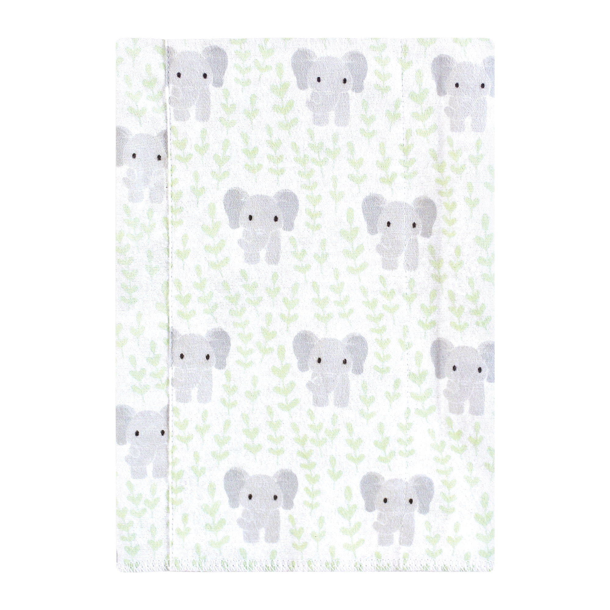 Hudson Baby Unisex Baby Cotton Poly Flannel Burp Cloths, Leafy Elephant, One Size