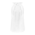 thumbnail image 3 of XMMSWDLA Ruffled Concise Halter Tank Tops Women Summer Casual Loose Fit Sleeveless Shirt Fashion Back Button Holiday Vest White Dressy Tank Tops Women, 3 of 4