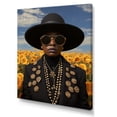 thumbnail image 2 of Designart "Yellow and Black Fashion Beauty I" Fashion Canvas Wall Art - Glam Black Dior Bedroom Canvas Wall Art, 2 of 6