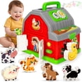 thumbnail image 1 of Juguete Montessori Musical Farm Animal Barn para niños pequeños de 1 a 3 años, 1 of 8