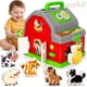 thumbnail image 1 of Juguete Montessori Musical Farm Animal Barn para niños pequeños de 1 a 3 años, 1 of 8
