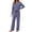 Navy, variant on Weekease Woman Pajamas Set Henley Neck Long Sleeve Tops Drawstring Pants Two Piece Outfit Loungewear with Pockets