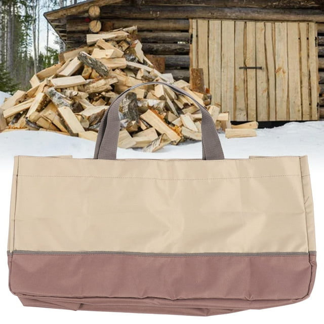 Bolsa Para Leña, Portador De Leña Resistente, Reforzado, Tela Oxford 600D Para Fogatas De Barbacoa