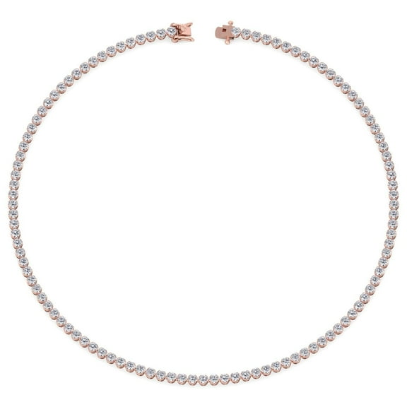 Eden - 8.16 Carat Illusion Set Round Diamond Tennis Necklace