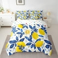thumbnail image 2 of Manfei Lemon 7-Piece Bedding Comforter Set,Summer Fruit King Bedding Sets,Yellow Blue White Bed Sheets For Teens,Microfiber Bedroom Decor Reversible, 2 of 8