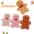 thumbnail image 1 of Lindo muñeco de jengibre de peluche con forma de hombrecito de jengibre y chocolate relleno de caramelo, adorno para árbol de Navidad, colgante navideño, regalo para niños, 1 of 5