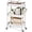 White, variant on 3-Tier Rolling Cart with Table Top, Metal Storage Cart on Wheels, Utility Organizer with Wooden Tray, Lockable Casters, Easy Assembly for Bathroom, Living Room, Office, Kitchen, White