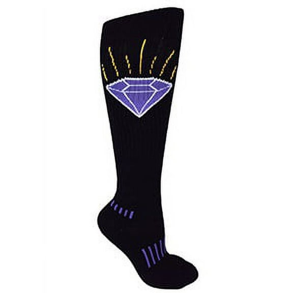 MOXY Socks Black Knee-High The Brilliant Purple Diamond Deadlift Socks