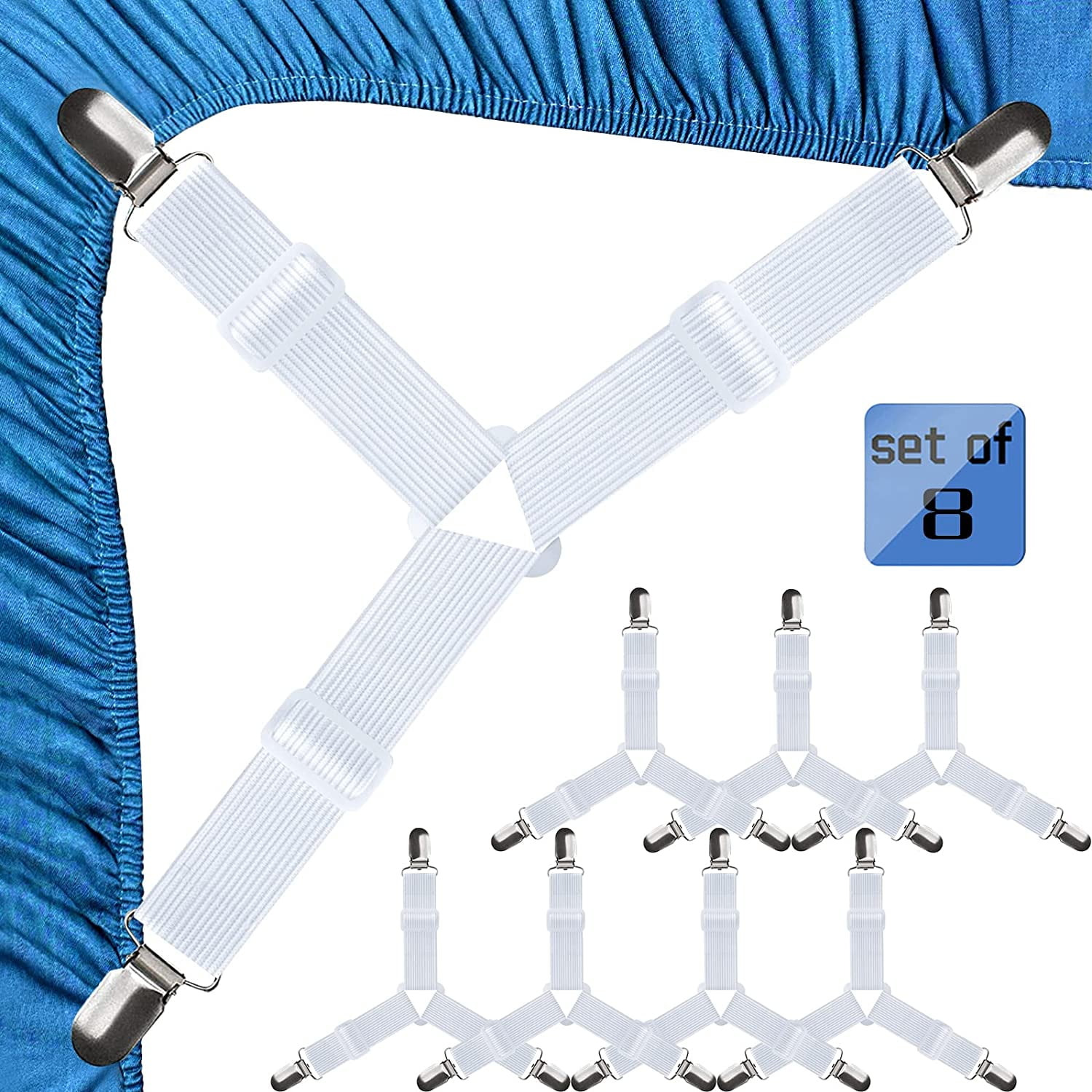 Bed Sheet Straps, Easy to Install Bed Sheet Clips, Fitted Sheet Clips