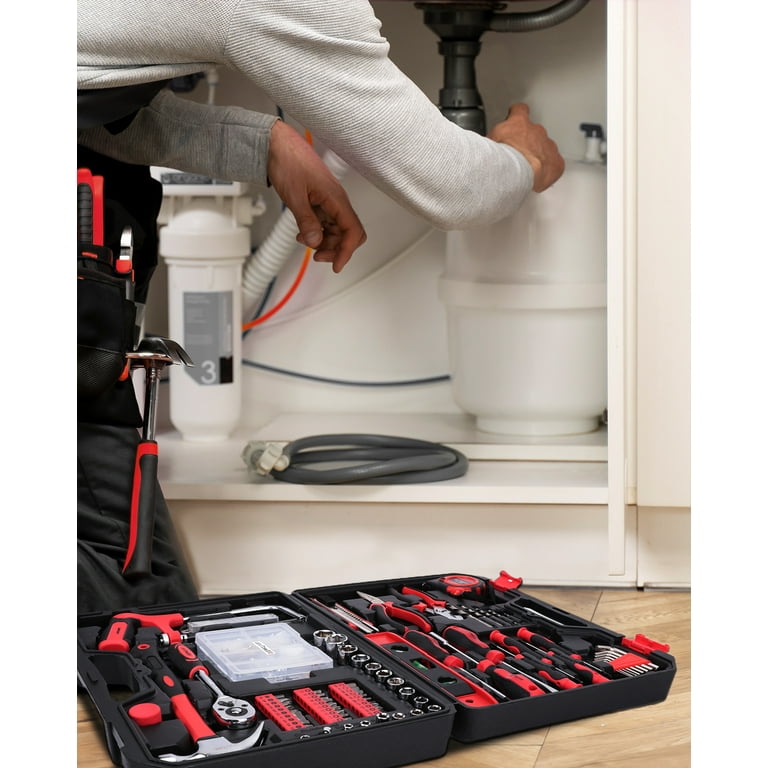 TOPHDY, Household Tool Set, 226 Piece, Includes Toolbox, Fasteners