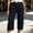 Navy, variant on IUYRTFE Women's Corduroy Capri Pants with Drawstring Elastic Waist and Pockets Loose Fit Cropped Trousers for Summer and Fall Casual Wear