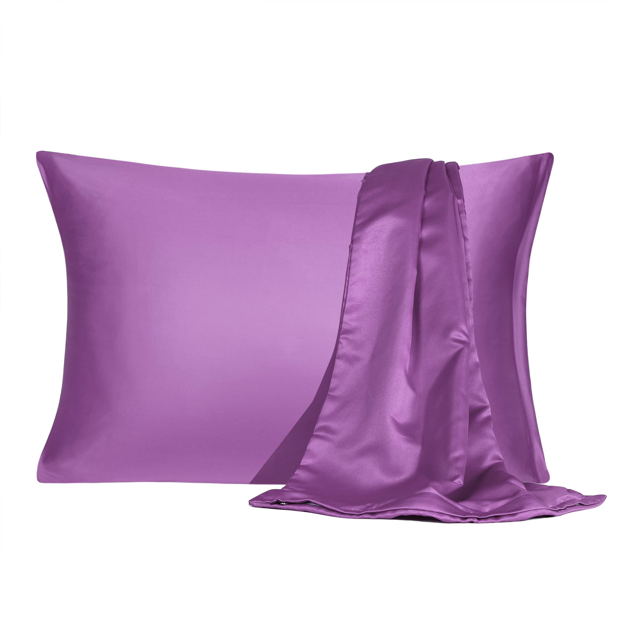 Satin Pillowcase With Zipper Standard Size Set Of 2 Silky Sateen Pillow 