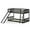 Espresso, variant on Gymax Twin over Twin Bunk Wooden Low Bed with Slide Ladder for Kids White