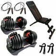 thumbnail image 1 of MotionGrey Adjustable Dumbbells 5-52.5 LB with High Strength Hand Grip & Workout Bench Equipment, Jumping Rope, and Anti-Slip Barbell Metal Hand Set, 1 of 8