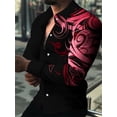 thumbnail image 1 of Camisas de moda de lujo para hombre, camisas casuales de un solo pecho, blusa de manga larga con relámpago nocturno, camisa hawaiana para hombre, talla grande 6XL, 1 of 6