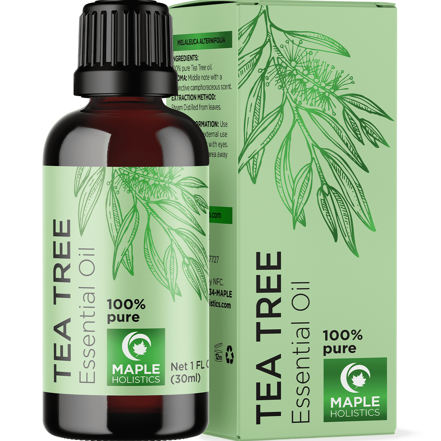 Maple Holistics 100 Pure Tea Tree Oil for Skin Care, 1oz
