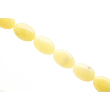 Quartz Flat Oval Beads Flat Golden Quartz Crystallite Oval Beads Semi Precious Gemstones Size: 25x17mm Crystal Energy Stone Healing Power for Jewelry Making ()