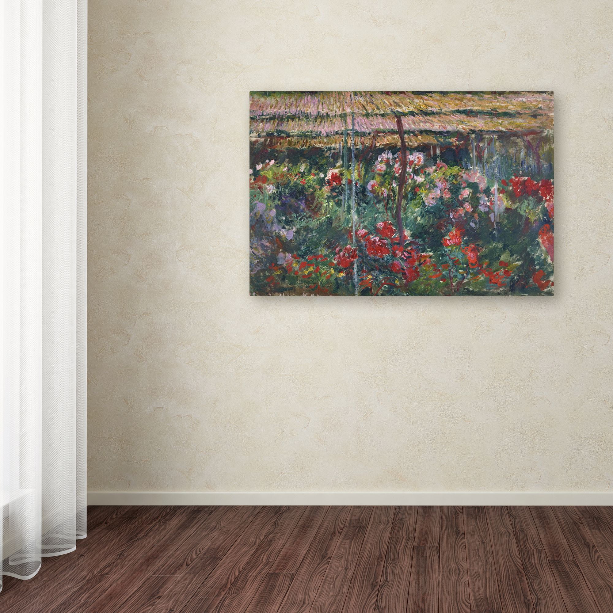 Trademark Fine Art 'Peony Garden' Canvas Art by Monet
