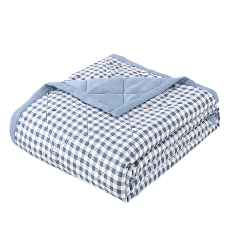 AUQ Lightweight Comforter Queen Size,Soft Skin-friendly Solid Comforter,Thin Microfiber Breathable Plaid Pattern Thin Bedding Comforter for Summer,79.92
