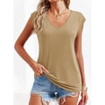 thumbnail image 3 of Womens' Cap Sleeve Casual Loose Fit Basic Shirts Tank Tops, 3 of 7