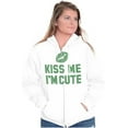 thumbnail image 4 of Kiss Me I'm Cute Saint Patricks Day Zip Hoodie Sweatshirt Women Brisco Brands M, 4 of 6