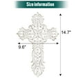 thumbnail image 5 of Sungmor Cast Iron Cross Wall Decor, Pretty & Ornate Metal Cross Wall Art, Vintage Decorative Outdoor Hanging Cross, Rustic White Religious Wall Sculpture Farmhouse Home Decor, 5 of 7