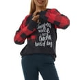 thumbnail image 5 of Yuemengxuan Women's Warm Sweatshirt, Christmas Style Pattern Long Sleeve Plaid Pullover, 5 of 9
