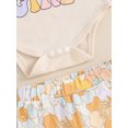 thumbnail image 6 of Bagilaanoe 3pcs Newborn Baby Girl Pants Set Short Sleeve Romper Tops + Flower Flare Trousers + Headband 3M 6M 12M 18M Infant Casual Clothes, 6 of 8